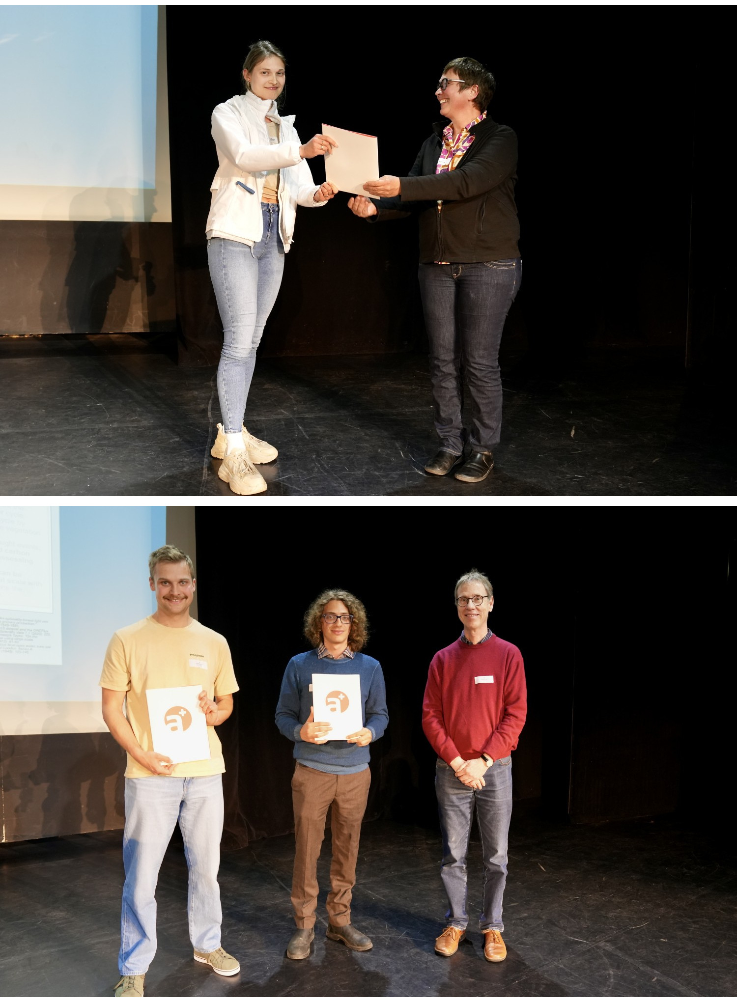 Helene Hollitzer and Onno Doensen receiving their prize